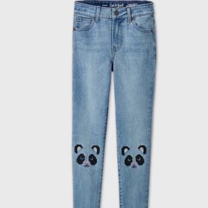 GIRLS  SIZE 12 CAT & JACK PANDA KNEE JEGGINGS